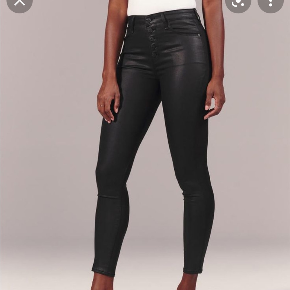 Abercrombie & Fitch faux leather jeans